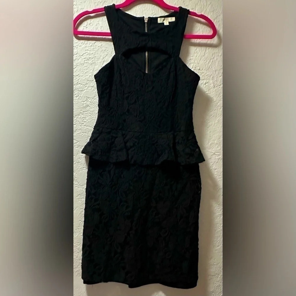 Love Fire Black Lace Dress with Keyhole Front